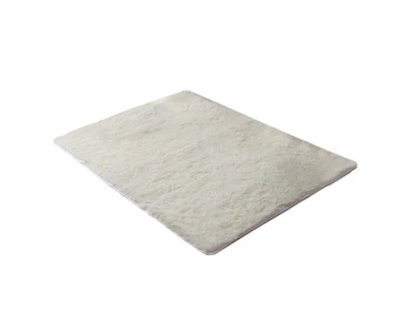 siyi Modern Candy Color Soft Anti-Skid Carpet Flokati Shaggy Rug Living Bedroom Floor Mat-White 40cm by 60cm