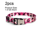 Camo Dog Collar - Fadeproof Permanently Camo Printing, Military Grade Rustproof Buckle for Dog Walking and Training Pink+Blue S