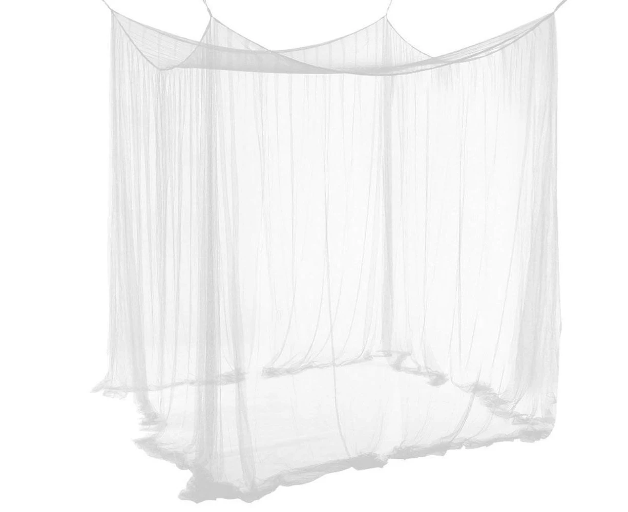 4 Corners Post Canopy Bed Curtain, Polyester Fabric Canopy Beautiful Bed Canopy Mosquito Net Size Double Bed Mosquito Net