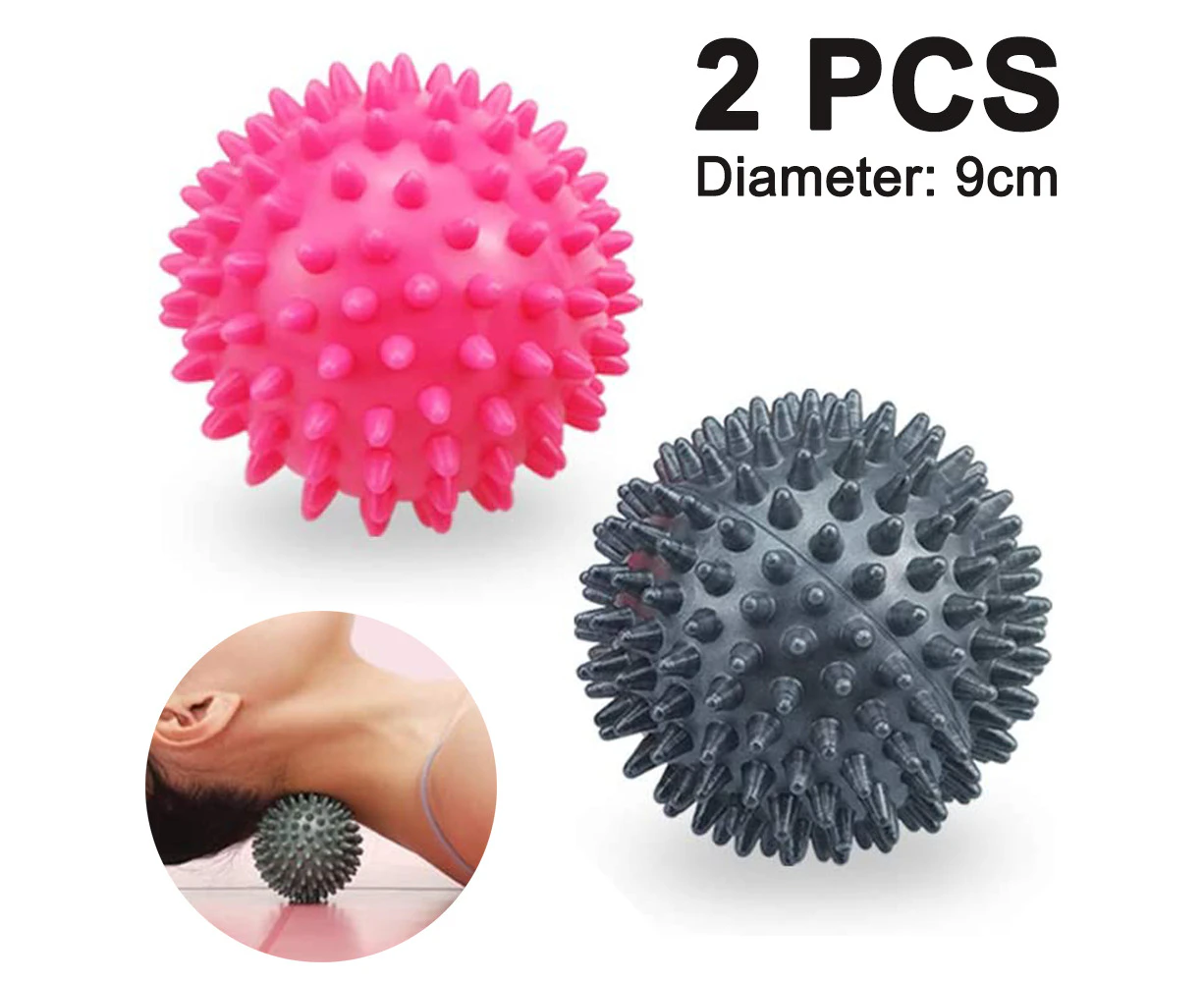 Pack of 2 Spiky Hard Massage Balls ， Plantar Fasciitis, Muscle Soreness Massager Ball