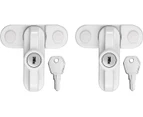 2pcs Jammer Restrictor Window Lock With Keys Strong Zinc Alloy Home Security Locks For Upvc Door Window-white