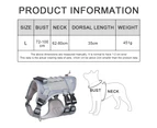 Tactical Dog Vest Harness – No-Pull Service Dog Vest, Front Leash Clip with Hook & Loop Panels, Padded Handle, for Medium, Large Dogs Grey L