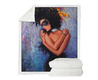 Throws Couples Size: 200cm x 200cm Painting of a Woman the Lady in Black