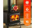 6 Blades Stove Fan Heat Self Powered Wood Log Fireplace Burner Top Burning Thermal Heater Fast Quiet Efficient Non Electric