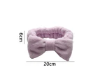 2Pcs Facial Headband for Bath Spa Makeup Bow Head Wrap Soft Head Cloth Purple