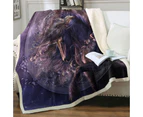 Throws Kids Size: 130cm x 150cm Purple Roses and the Black Rose Horse