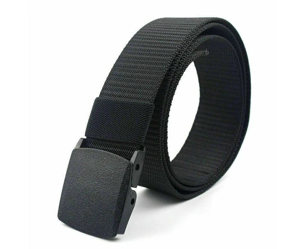 Men's Adjustable Survival Tactical Military Nylon Waist Belt Outdoor Black Belt