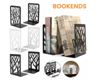 （White - Tree） 2PCS Heavy Duty Metal Bookends Decorative Book Ends Holder Stationery Supplies
