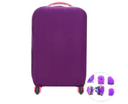 Elastic Travel Luggage Cover Suitcase Trolley Case Protective Bag Dustproof Protector for 22-24 Inches (Purple)