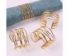 Mbg 6Pcs Elegant Napkin Ring Anti-slip Metal Eco-friendly Serviette Buckles Table Decoration-Golden - Golden