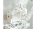 Hollow Over Toilet Shelf with Sucker Wrought lron Makeup Toiletries Bathroom Storage Rack for Kitchen - White