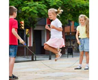 Children'S Counting Skipping Rope-Color Cotton Rope Light Purple And pink