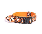 Premium Dog Collar with Handle, Adjustable Dog Collar Heavy Duty Quick-Release Buckle Dog Collar for Small or Medium to Extra Large Dogs Camo Orange - M