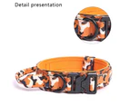 Premium Dog Collar with Handle, Adjustable Dog Collar Heavy Duty Quick-Release Buckle Dog Collar for Small or Medium to Extra Large Dogs Camo Orange - M