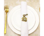 6Pcs Useful Napkin Holders Rings Durable Elegant Rabbit - Antique Gold