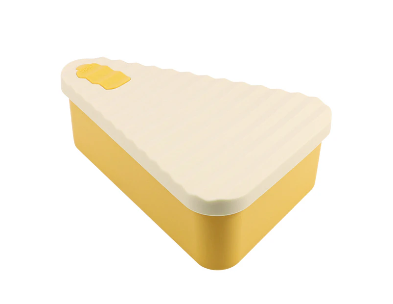 Reusable Pizza Slice Storage Container Silicone Pizza Box with Microwavable Serving Tray for Travel Hiking Camping - Yellow