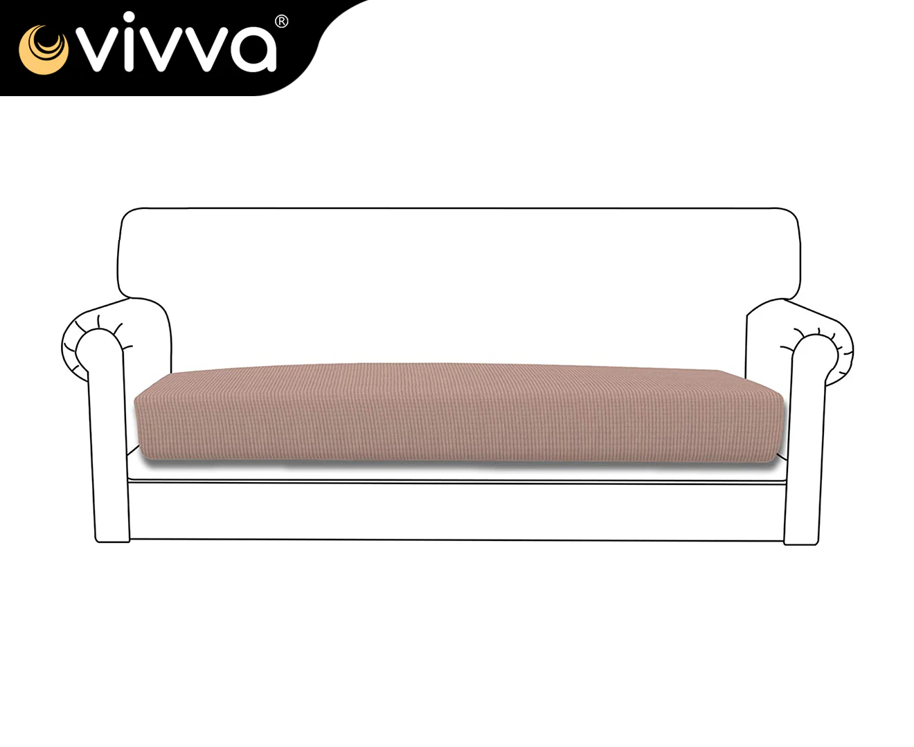 Vivva High Stretch Sofa Covers Lounge Slipcover Protector Couch Cover For 4 Seaters (Pink)