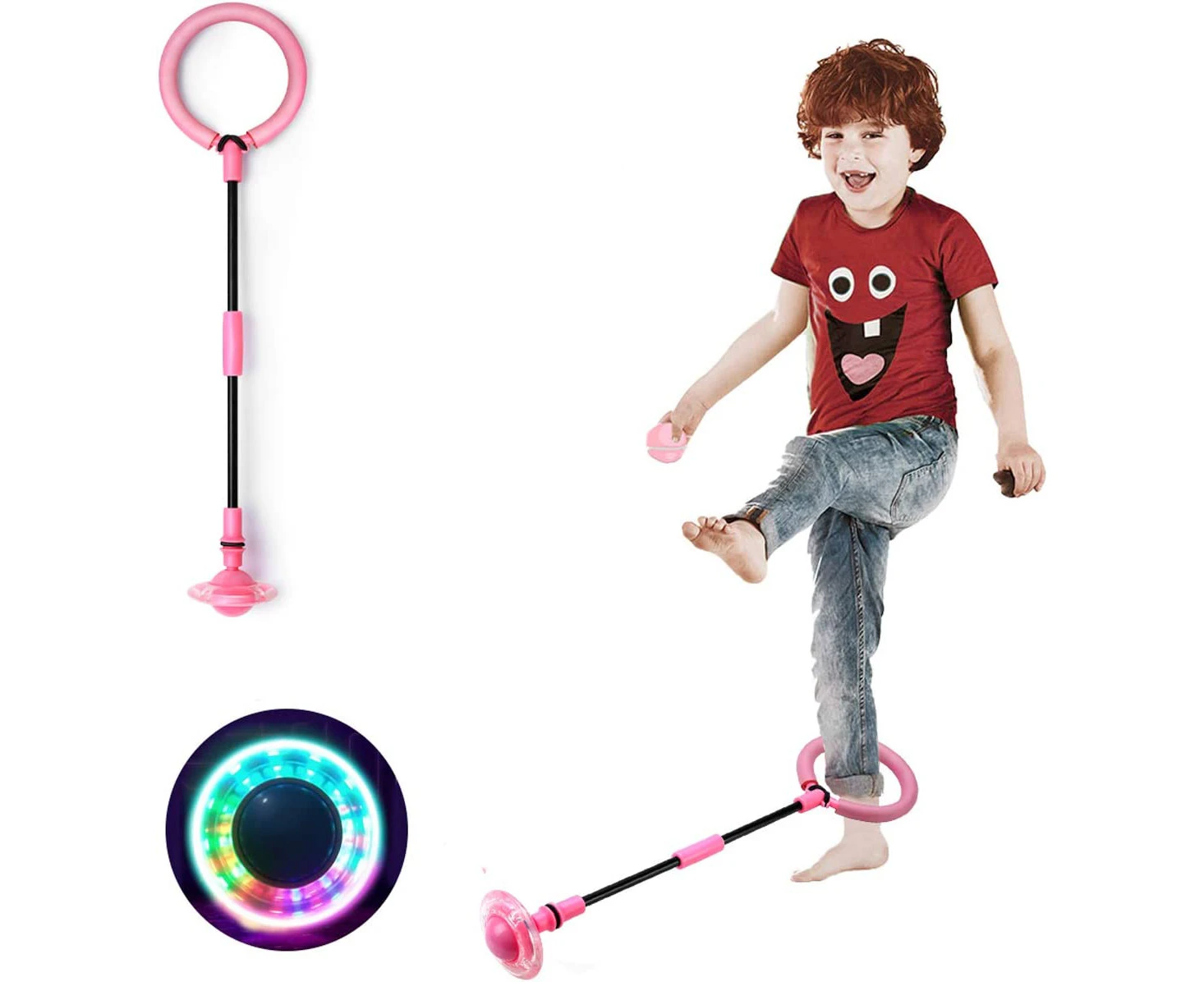 Kids Foldable Ankle Skip Ball Flash Jump Colorful Sports Swing Ball, Fitness Jump Rope Fat Burning Game