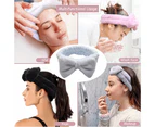 2Pcs Facial Headband for Bath Spa Makeup Bow Head Wrap Soft Head Cloth Blue