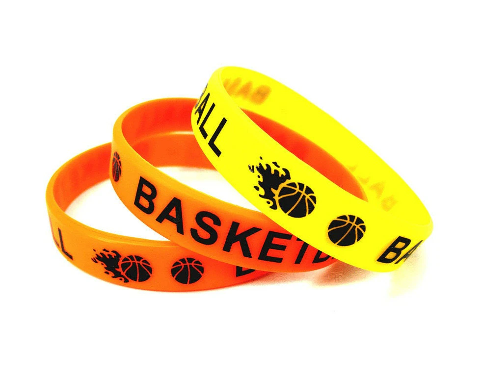 12pcs Pcs Basketball Silicone Bracelets | Sports Club Training Wristbands for Kids Birthday Party Favours