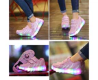 Dadawen Rechargeable LED Light Shoes Roller Skates for Kids-028 Pink