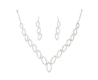 1 Set Beautiful Wedding Necklace Hypoallergenic Rhinestone-Silver