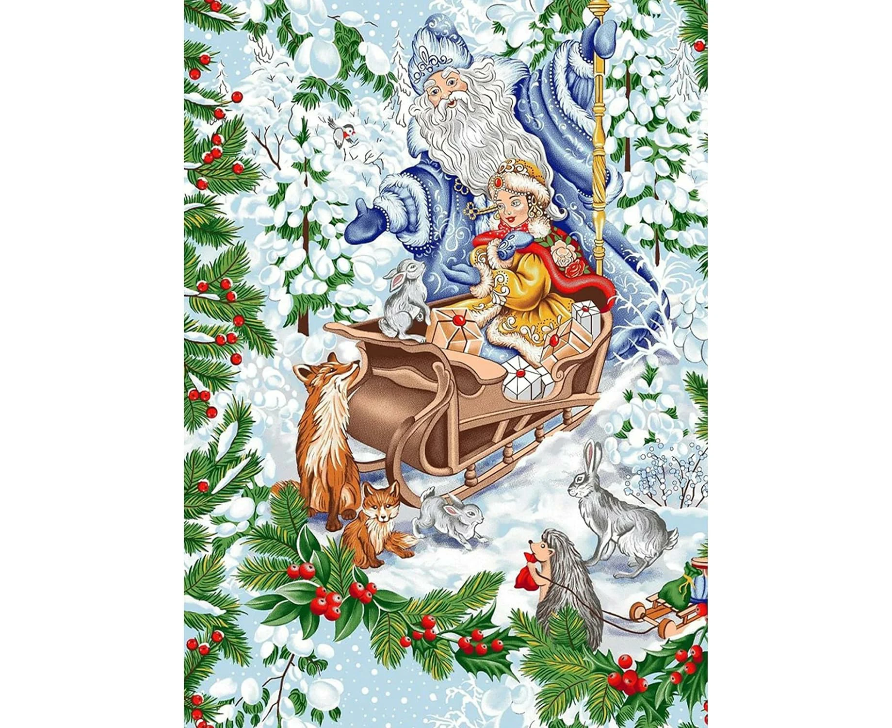 Adult Children's Diamond Painting - DIY 5D Diamond Painting Art Kit Gift, Home Wall Decoration (30.48 X 40.64 Cm)-santa claus with girl