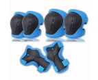 Protective Gear,Six-Piece Knee And Elbow Pads - Blue Six-Piece Children'S Roller Skating Protective Gear Set Sports Helmet