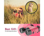 Telescope,Children'S Telescope 8*30 Binoculars-Pink Compact Waterproof Shock Proof Binoculars Kids Toy Gift