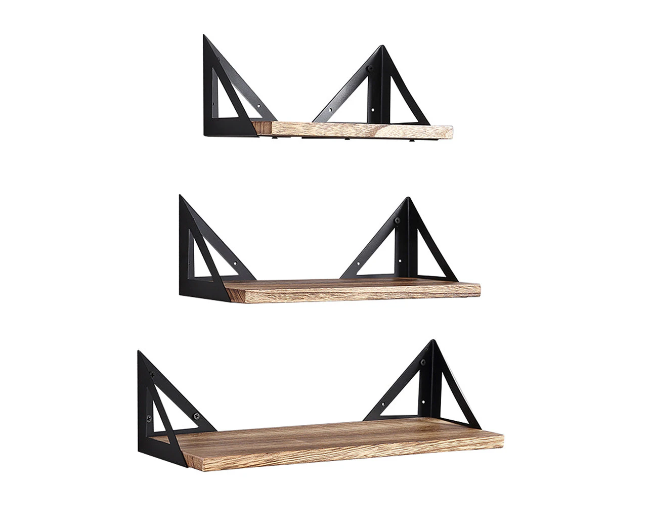 Floating Shelf Brackets Shelves Bookshelf Wall Mount Rack Storage 3 Pcs