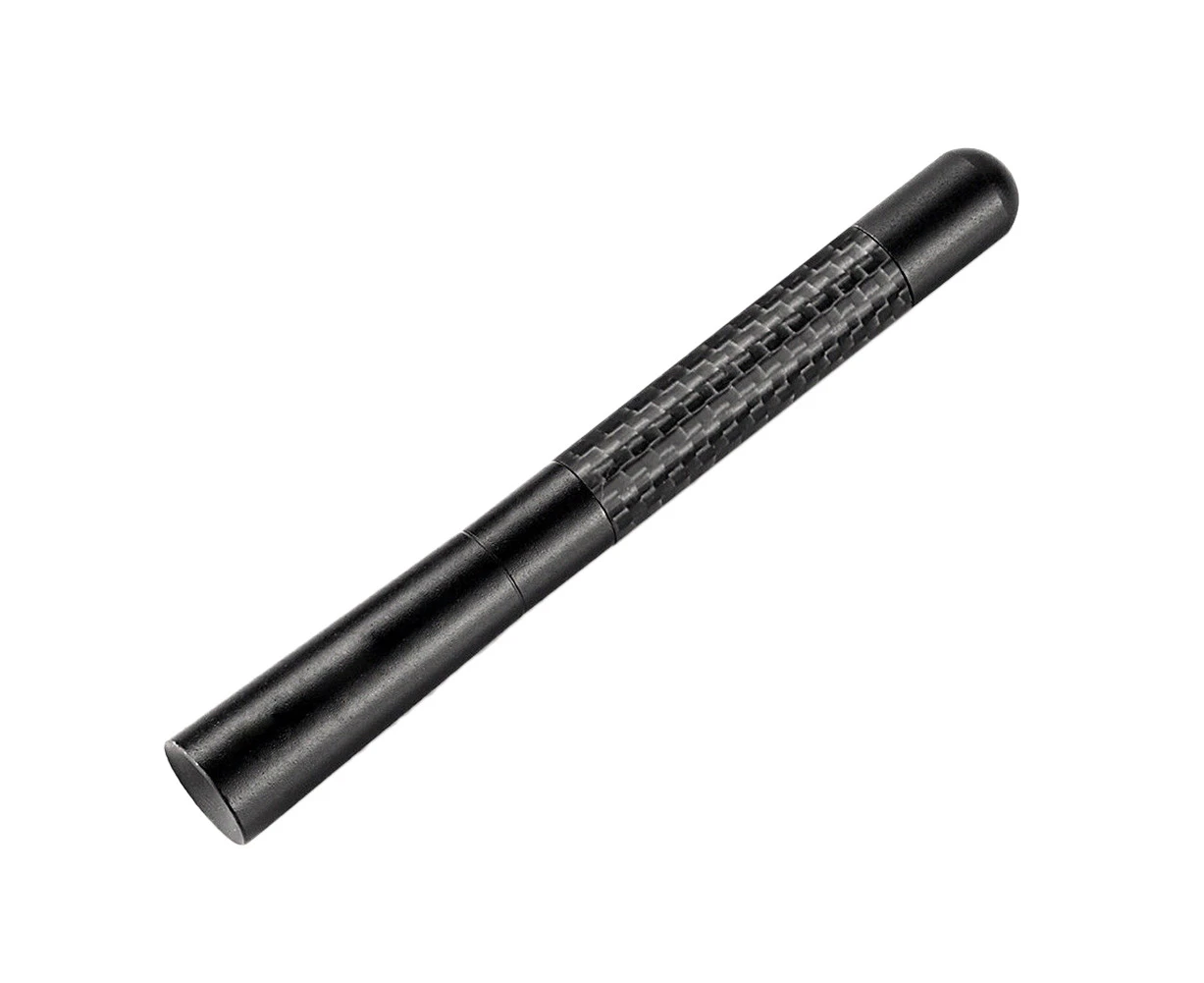 Uedai 12cm Universal Car-Styling Antenna Aluminum Alloy Carbon Fiber Radio FM Aerial - Black