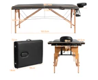 2 Fold Wooden Portable Massage Table Beauty Therapy Bed Chair Waxing Black