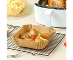 100Pcs Square Air Fryer Disposable Paper Liner - Brown