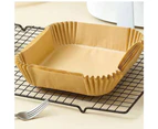 100Pcs Square Air Fryer Disposable Paper Liner - Brown