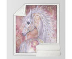 Throws Couples Size: 200cm x 200cm Fantasy Art Rosy Magical Unicorn and Roses