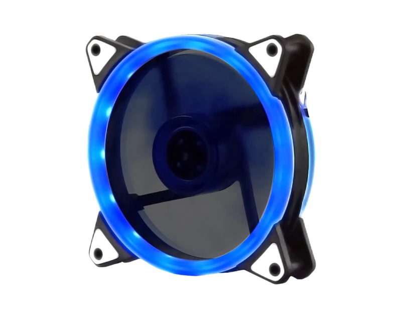Buutrh Mute Double-sided Aperture LED RGB PC Case Cooling FanBlue-