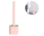 Wall Mounting Silicone Flex Toilet Brush,Wall Toilet Wand No-Slip Long Handle Soft Silicone Bristle Clean Toilet Corner Easily