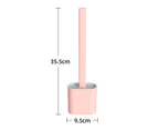 Wall Mounting Silicone Flex Toilet Brush,Wall Toilet Wand No-Slip Long Handle Soft Silicone Bristle Clean Toilet Corner Easily