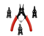 Steel Practical Snap Ring Tool Ring Retaining Pliers Snap Ring Pliers for Workshops Garages Mechanic Shops  1set color as shown