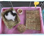 3Pcs Grass Mat Woven Bed Mat for Small Animal Bunny Bedding Nest Chew Toy Bed Play Toy