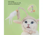 Cat Headgear Creative Bite-resistant Soft Cartoon Rabbit Shape Kitten Cat Hat Teaser Toy - Pink