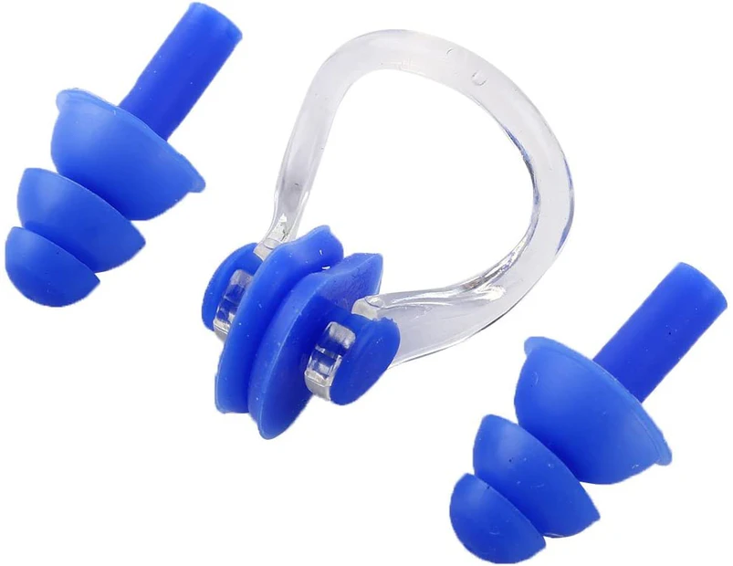 Swimming earplugs + nose clip W32-20 bluedigital