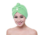 Hair Turban Breathable Strong Absorbent Microfiber Hair Drying Towel for Bathroom - Green