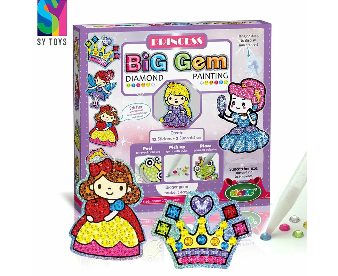 Magical Big Gem Painting DIY Arts and Crafts DIY Diamond Painting Stickers Kits for Kids Diamond Art Sticker Paint with Diamonds -Princess