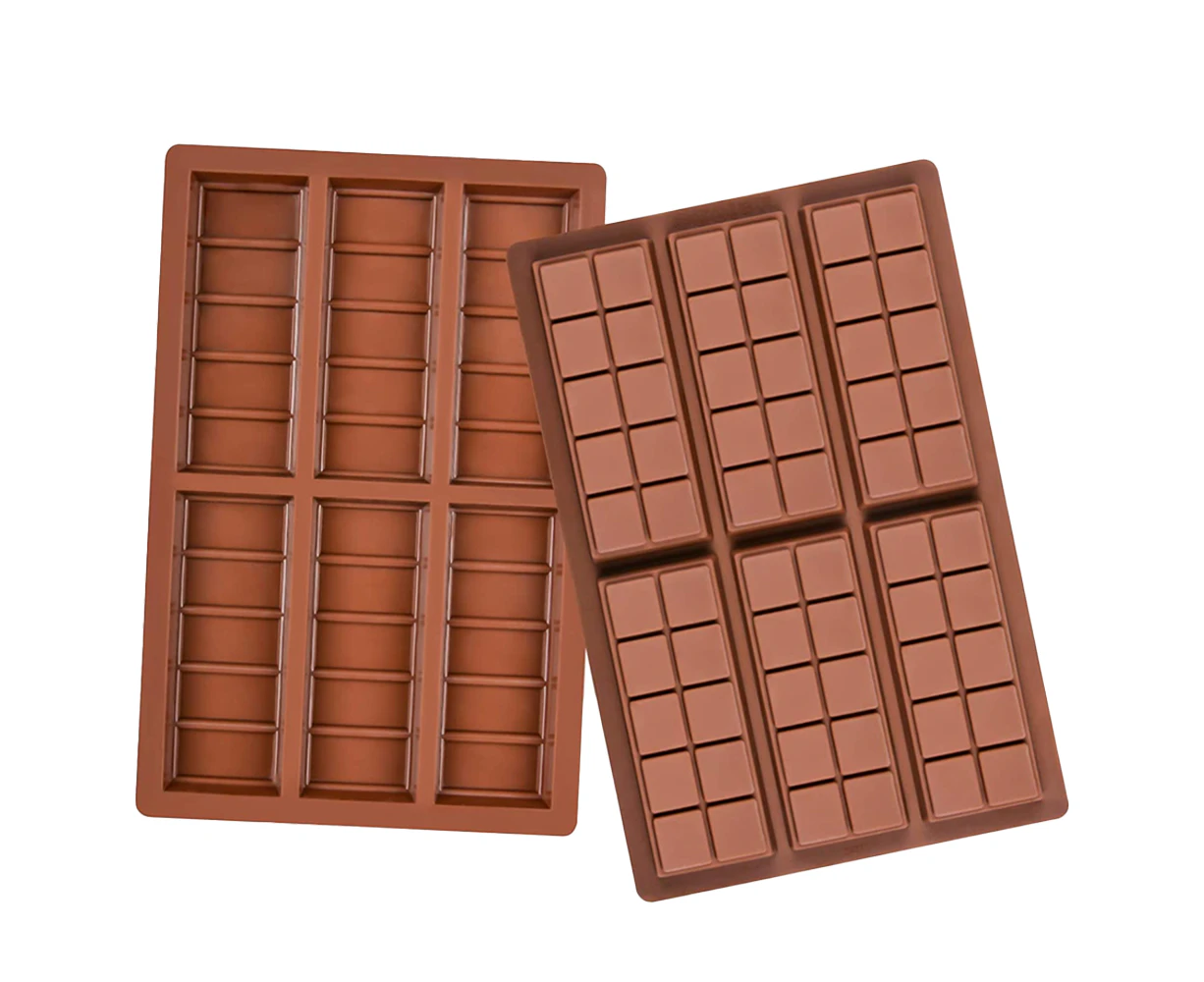 2 Pack Silicone Chocolate Molds, Rectangle Wax Melt Molds Engery Bar Silicone Molds for Chocolate Candy Bars