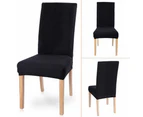 Premium Dining Chair Cover Jacquard Spandex Slipcover Stretch Thicker Protector Black 8PCS