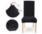 Premium Dining Chair Cover Jacquard Spandex Slipcover Stretch Thicker Protector Black 8PCS