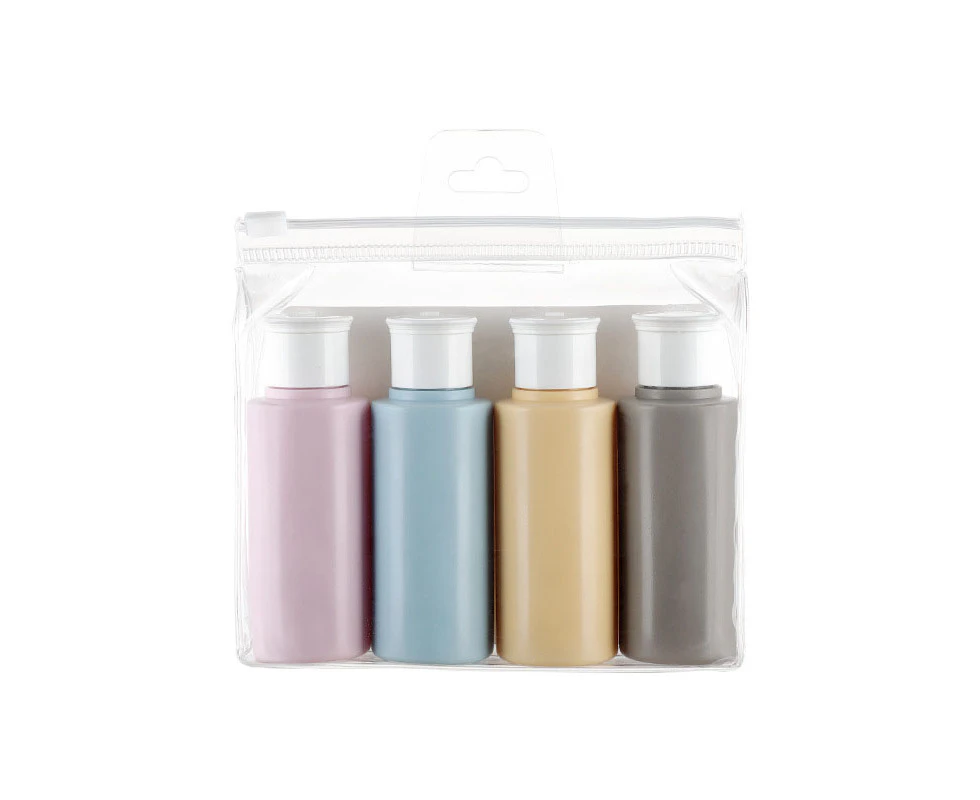 4Pcs Travel Dispenser Bottle Refillable Empty Bottles Set Portable Cosmetic Toiletry Dispenser 60Ml