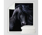 Throws Couples Size: 200cm x 200cm Elegant Horse Art the Black