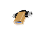 Buutrh Useful OTG Connector Compact Type-C Micro USB OTG AdapterGolden-